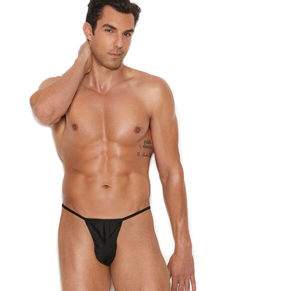 Experience ultimate comfort and style Mens black g-string pouch with T back - Picture 1 of 8